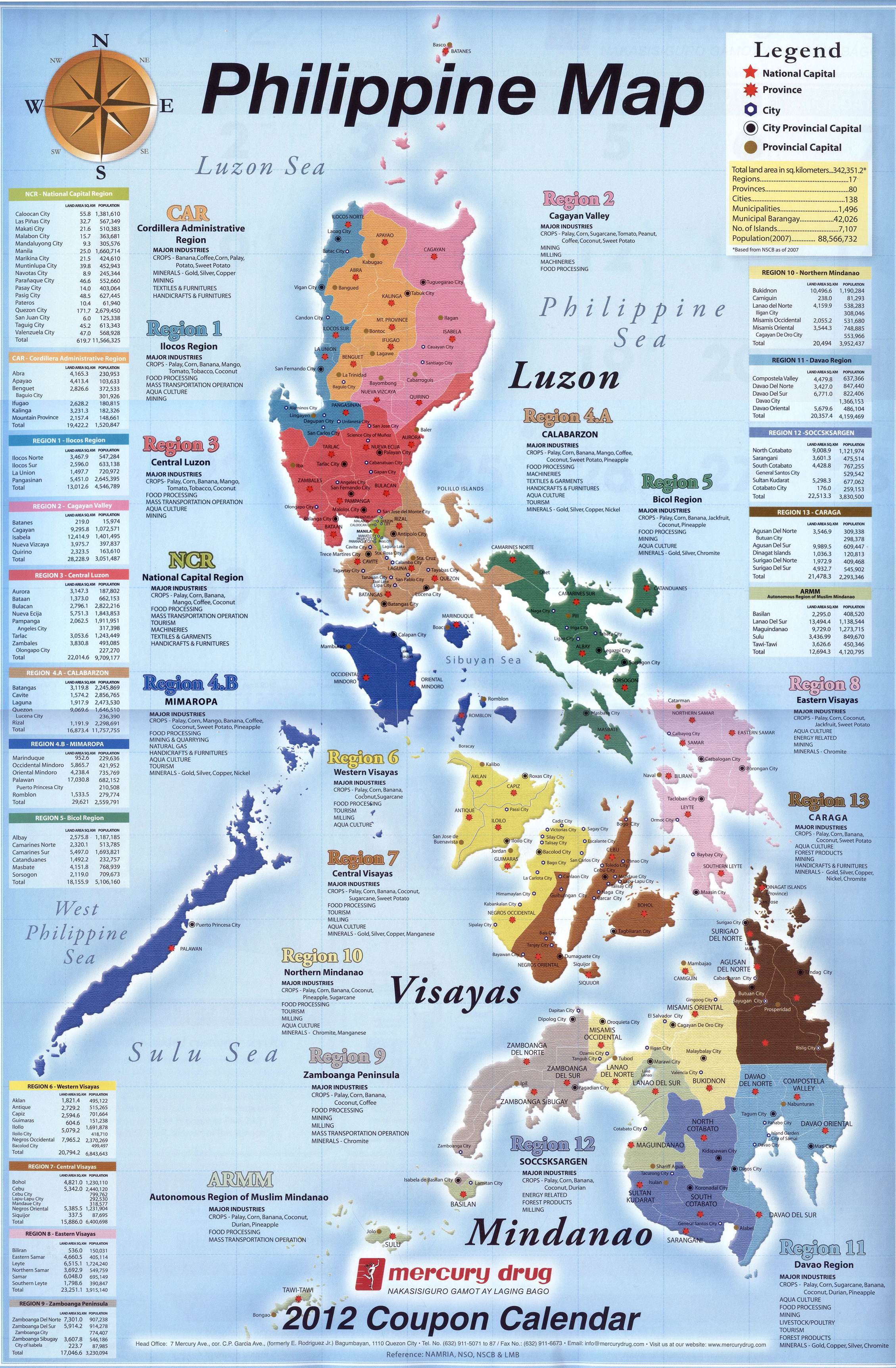 Philippine Map With Region - World Map